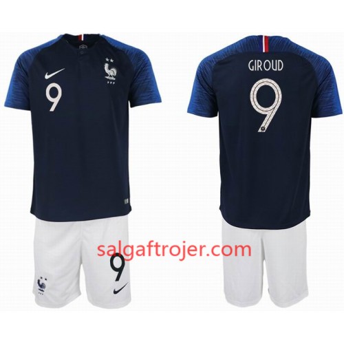 Frankrig Fodboldtrøjer GIROUD 9 2 star Børn Hjemmebanesæt VM 2018 Frankrig Fodboldtrøjer GIROUD 9 2 star Børn Hjemmebanesæt VM 2018